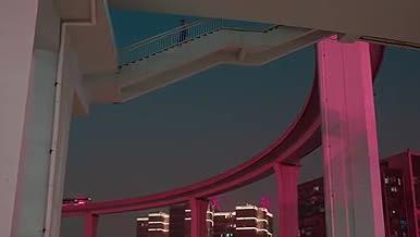 城市夜景立交桥公交车交通视频的预览图